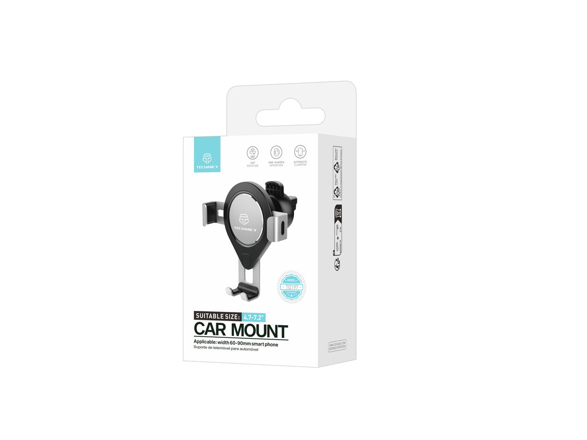 Suporte Para Telemóvel Para Automóvel Cinzento Ti2197, Rotação De 360
