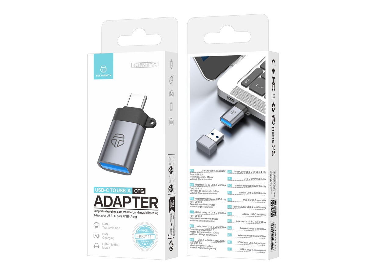 Techancy Adaptador USB-C para USB-A OTG KK2111, Alta Velocidade de