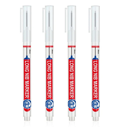 4Pcs/Set 20mm Deep Hole Long Nib Head Markers For Metal Perforating Pen Waterproof Bathroom Woodworking Decoration Multi-Purpose
