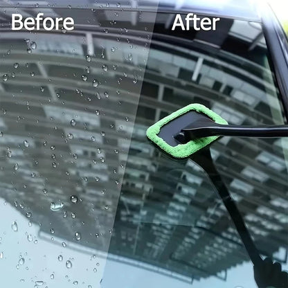 Car Window Cleaner Brush Kit Windshield Cleaning Wash Tool Inside Interior Auto Glass Wiper with Long Handle Car Accessories