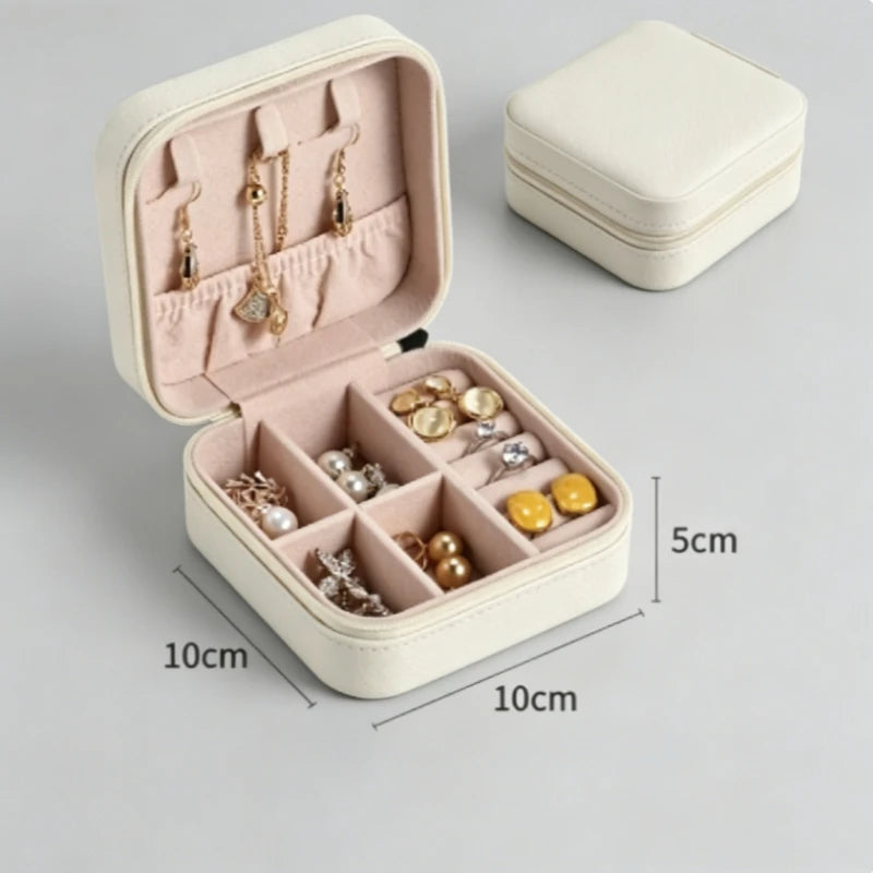 Simple ins macaroon jewelry box travel travel studs necklace ring jewelry box, portable