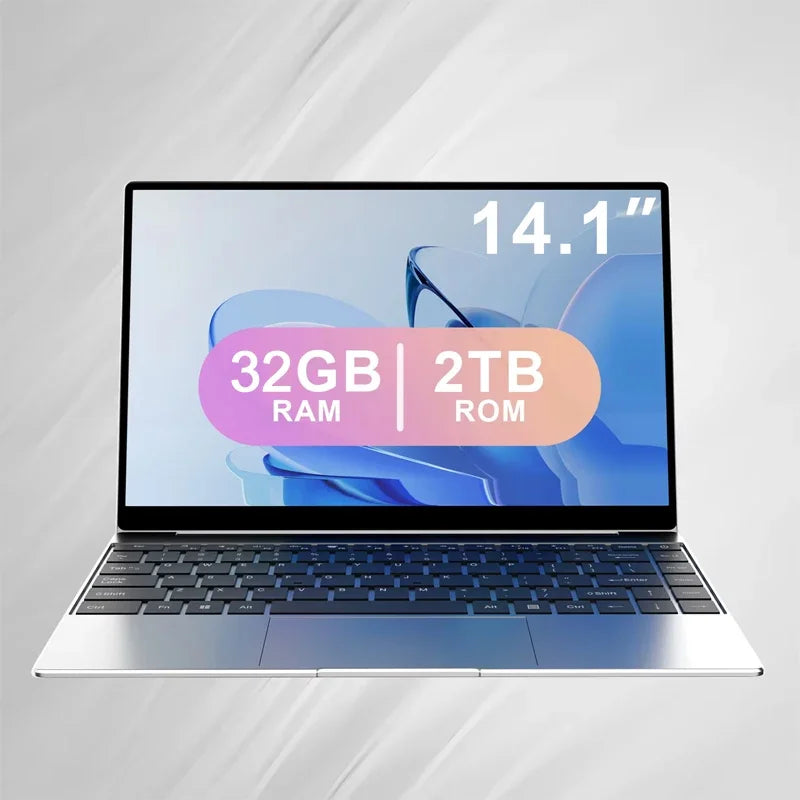 2026 New 14.1" Ultra‑Slim Laptop, Intel 4405U, Win11 Pro, 16GB, 2TB, 1080P FHD Display, Portable Office Study Notebook