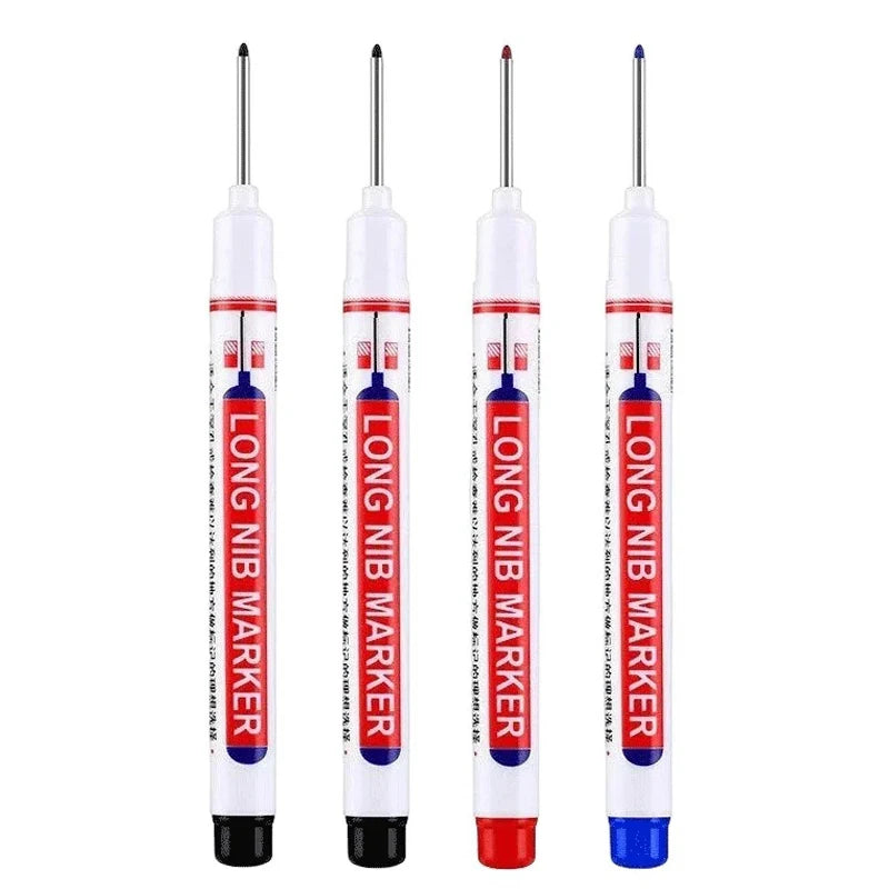 4Pcs/Set 20mm Deep Hole Long Nib Head Markers For Metal Perforating Pen Waterproof Bathroom Woodworking Decoration Multi-Purpose
