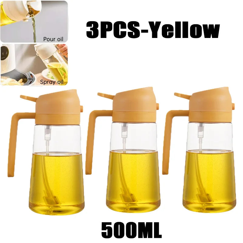 200/300/500ml Öl-Sprühflasche BBQ Kochspray für Olivenöl Kunststoff Backöl-Sprühflasche leere Essigflasche oder Öl-Pinsel