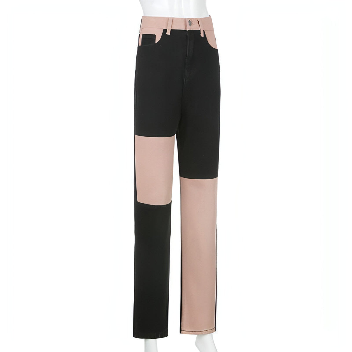 DenimDare™ Stitching High-Rise Straight-Leg Jeans Damen