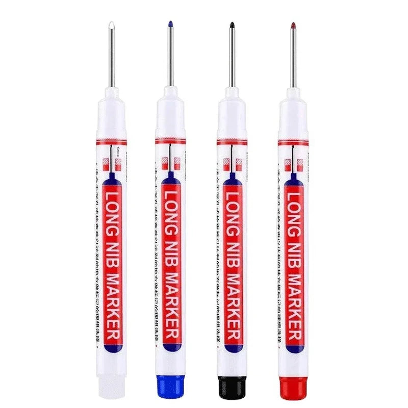4Pcs/Set 20mm Deep Hole Long Nib Head Markers For Metal Perforating Pen Waterproof Bathroom Woodworking Decoration Multi-Purpose