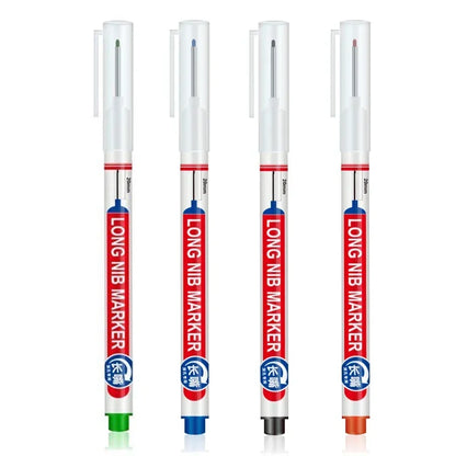 4Pcs/Set 20mm Deep Hole Long Nib Head Markers For Metal Perforating Pen Waterproof Bathroom Woodworking Decoration Multi-Purpose