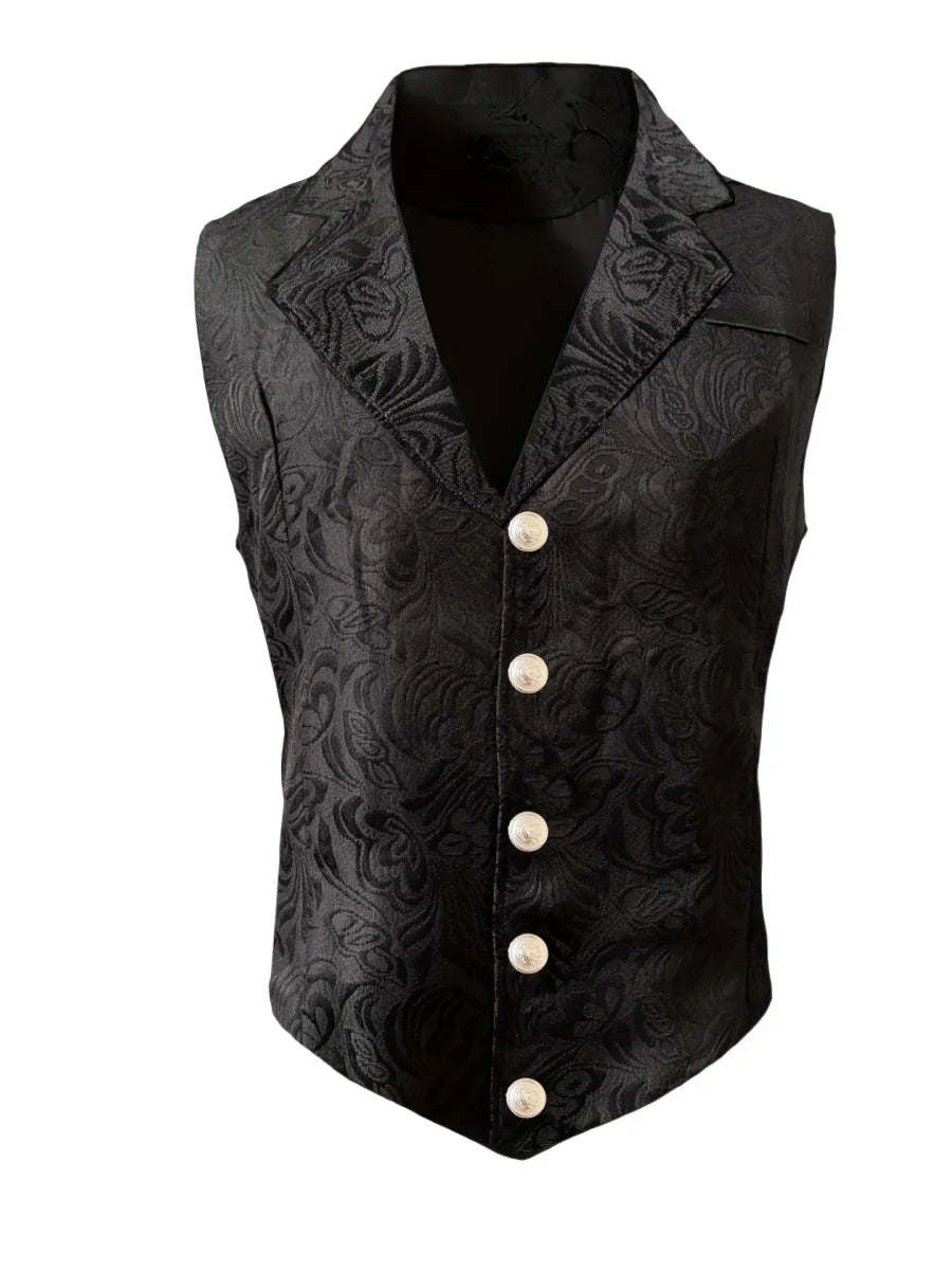 2026 Men's vest retro jacquard vest British style business casual top American style shoulder