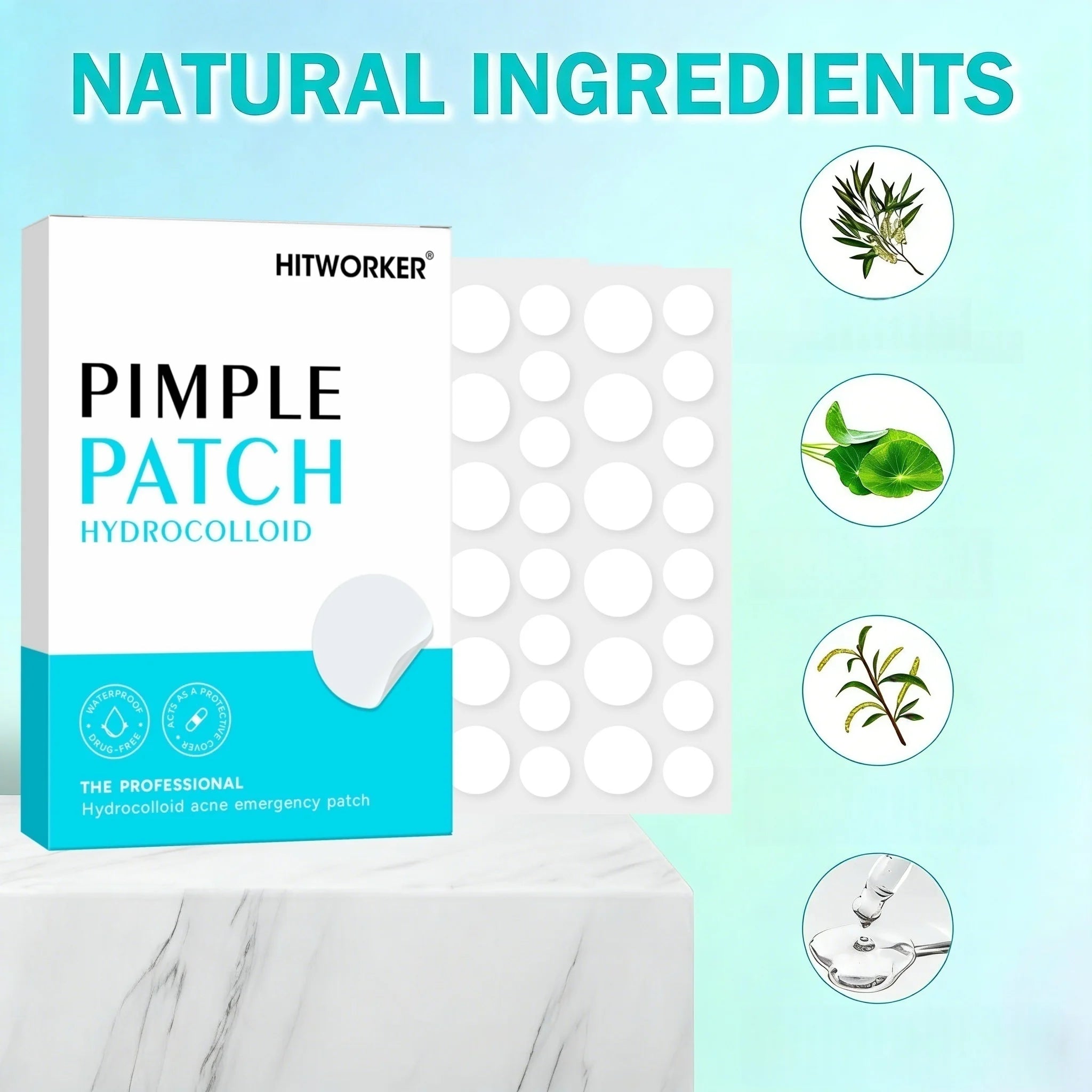144/360/720pcs Hydrocolloid Acne Pimple Patches for Face, Effective Blemish Spot Treatment, Invisible & Skin-Friendly