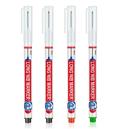 4Pcs/Set 20mm Deep Hole Long Nib Head Markers For Metal Perforating Pen Waterproof Bathroom Woodworking Decoration Multi-Purpose