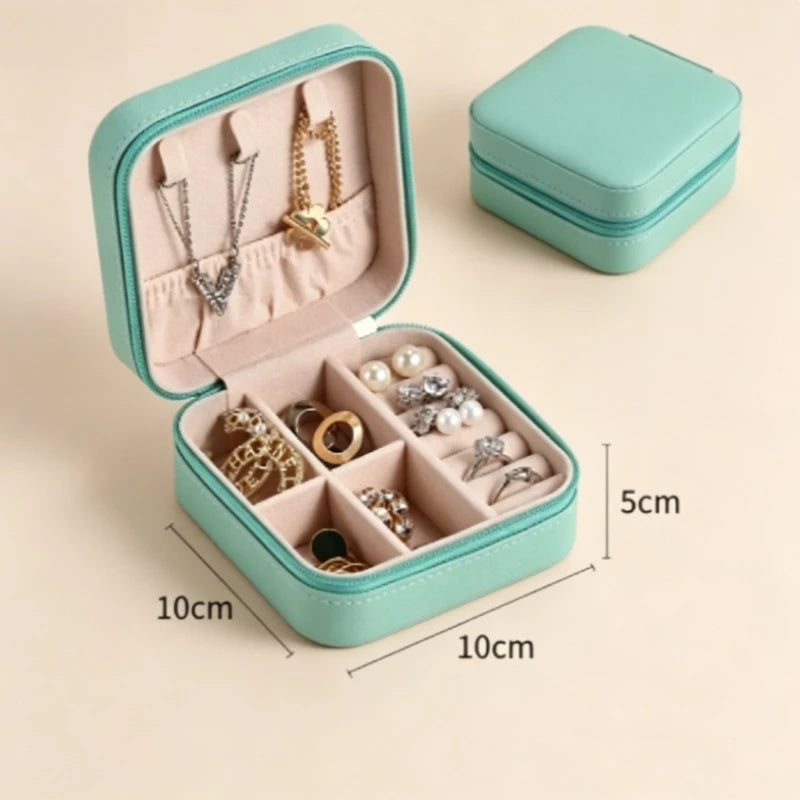 Simple ins macaroon jewelry box travel travel studs necklace ring jewelry box, portable