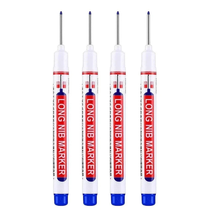 4Pcs/Set 20mm Deep Hole Long Nib Head Markers For Metal Perforating Pen Waterproof Bathroom Woodworking Decoration Multi-Purpose