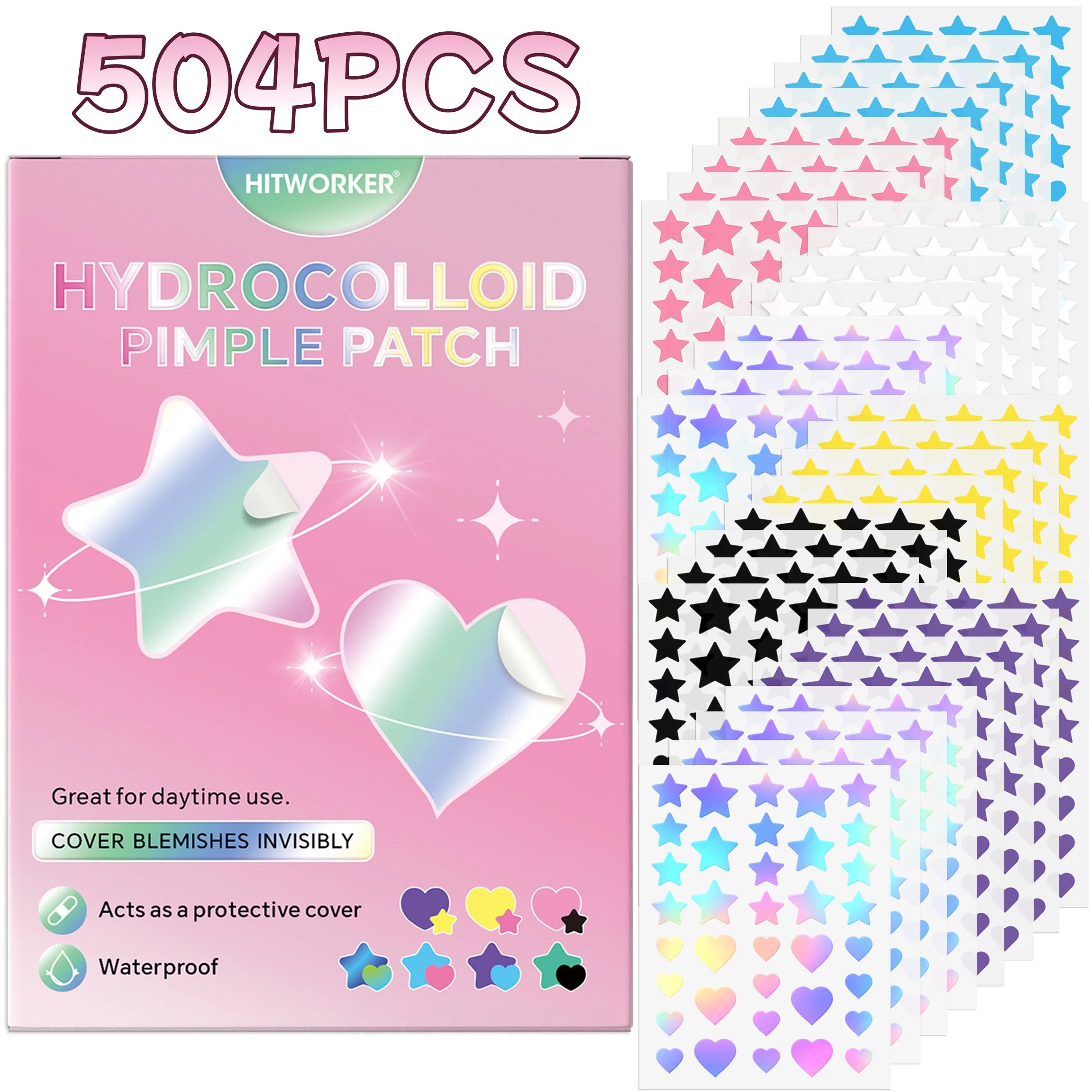 1008/504 pieces/box of acne patches, non irritating acne stickers, high-quality salicylic acid and tea tree oil acne patches