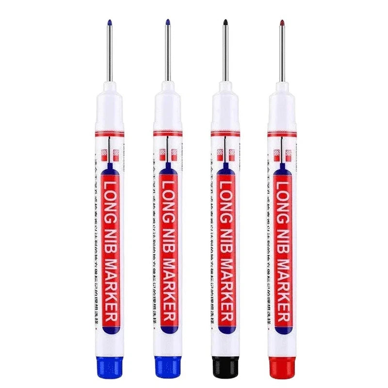 4Pcs/Set 20mm Deep Hole Long Nib Head Markers For Metal Perforating Pen Waterproof Bathroom Woodworking Decoration Multi-Purpose