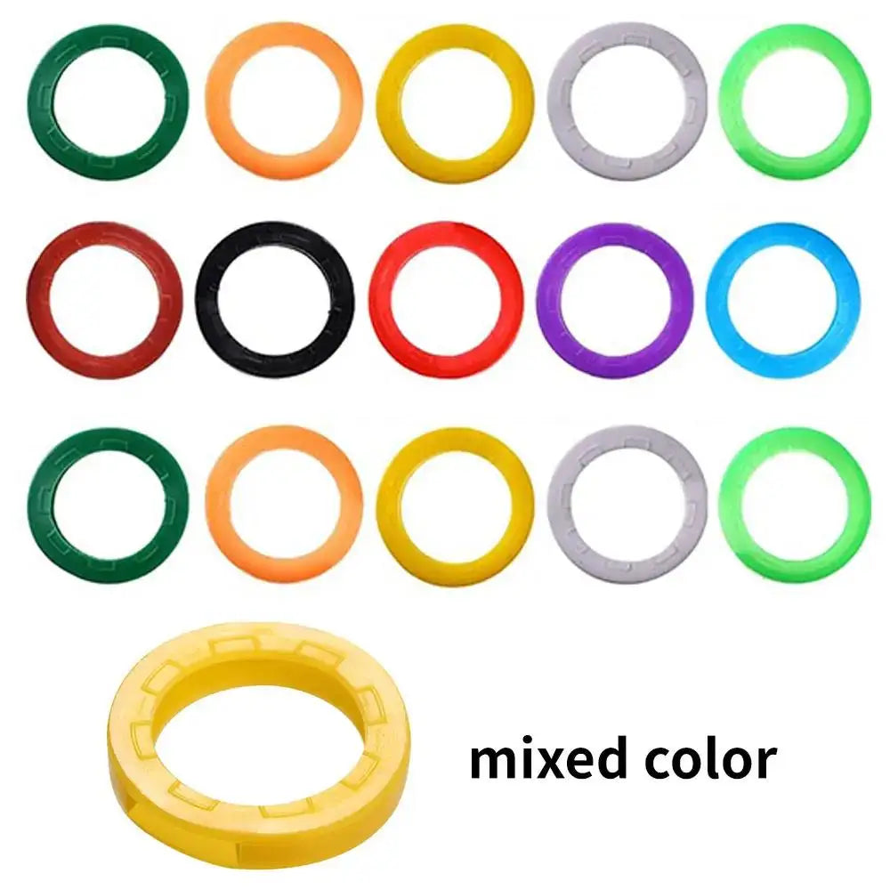 10pcs 24pcs 32pcs Color Key Sleeve Mixed Color Soft Silicone Elastic Key Ring DIY Key Pendant Marking to Distinguish The Key