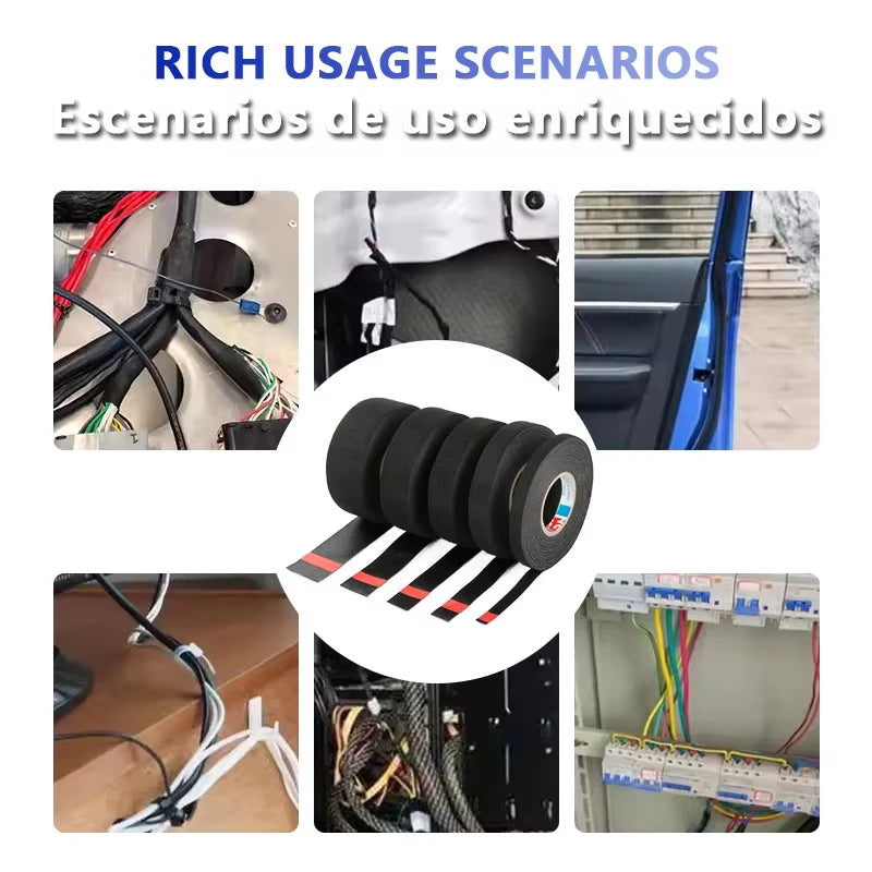 iLMH High Temperature Wire Harness Cloth Tape Automotive Cable Loom Heatproof Fabric Adhesive Tape, Engine Electrical Insulation