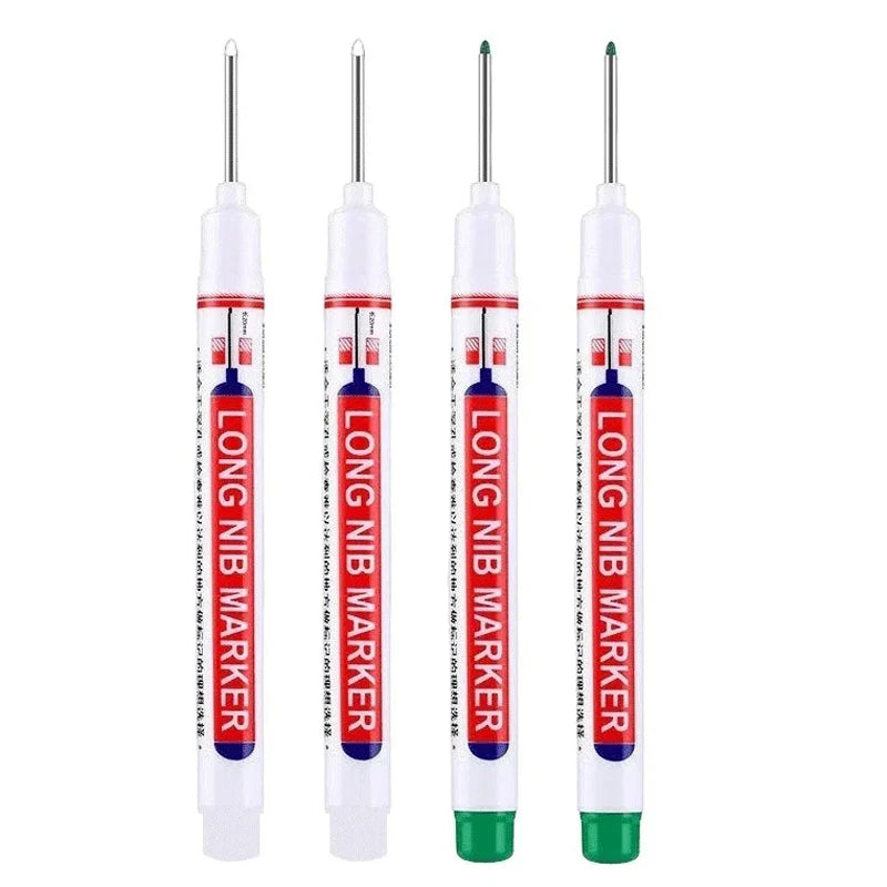 4Pcs/Set 20mm Deep Hole Long Nib Head Markers For Metal Perforating Pen Waterproof Bathroom Woodworking Decoration Multi-Purpose