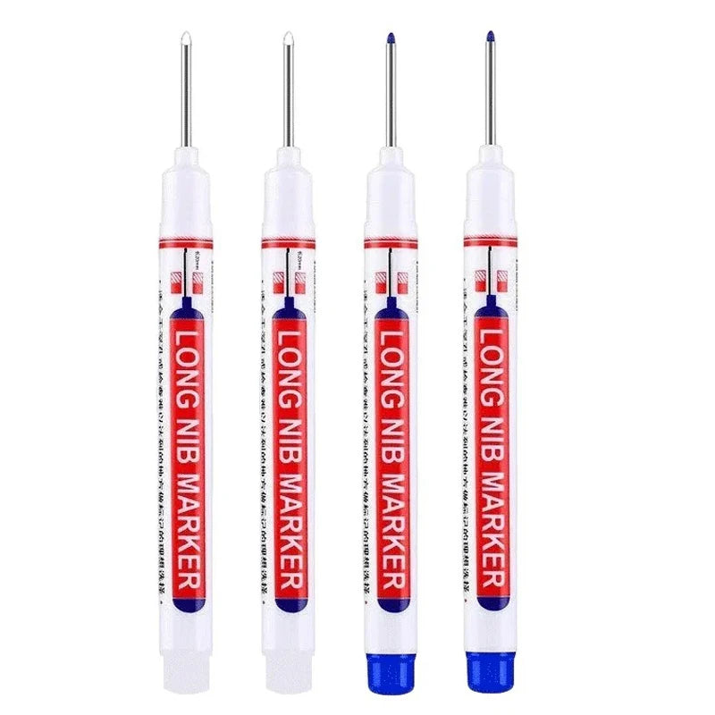 4Pcs/Set 20mm Deep Hole Long Nib Head Markers For Metal Perforating Pen Waterproof Bathroom Woodworking Decoration Multi-Purpose