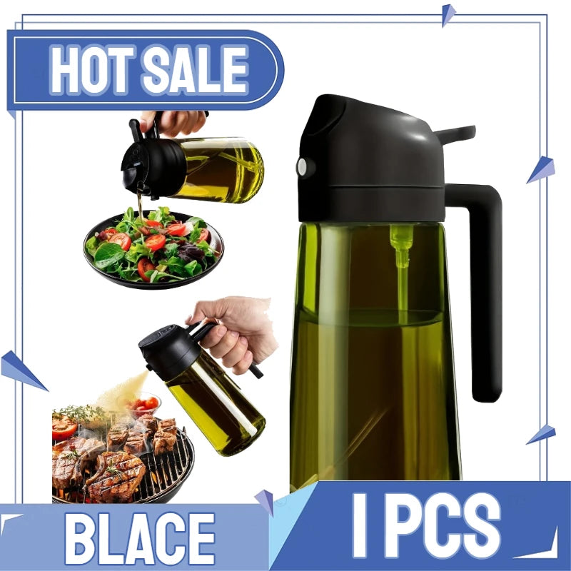Olivenöl-Sprühflasche für Ölflaschen-Ausgießer zum Kochen von Öl, Gewürzen, Camping-Spender mit automatischem Deckel, Gewürzstreuer