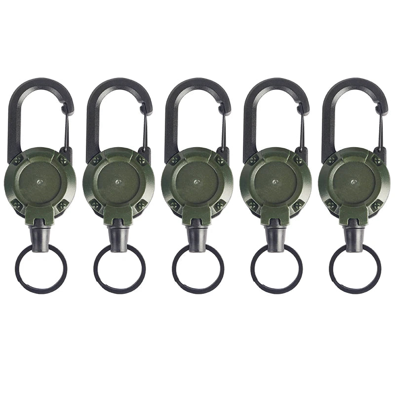 1/2/4pcs Extendable Retractable Holders Keychain Badge Reels Heavy Duty Clip With Carabiner Key Chain For Men Outdoor Bags