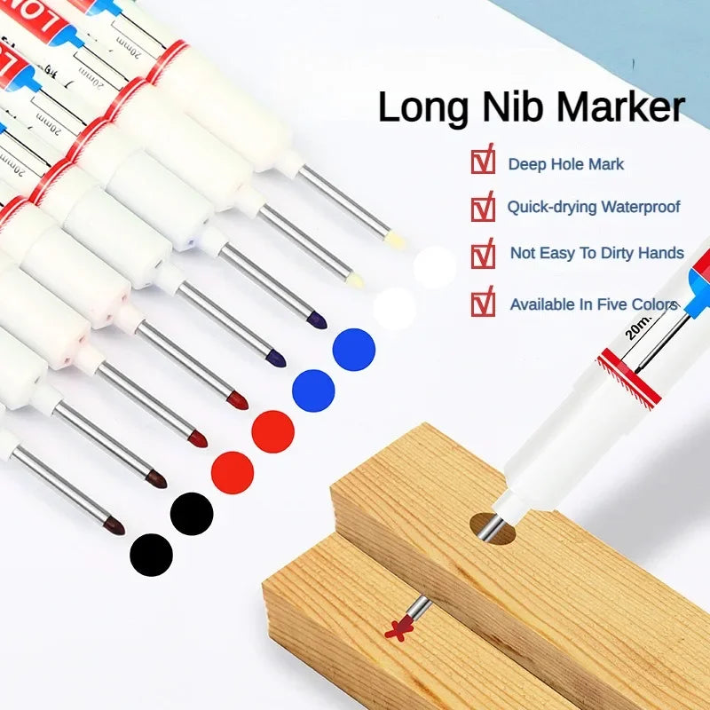 4PCS 20mm Deep Hole Long Nib Multi-Purpose Head Markers for Metal Perforating Pen Woodworking Decoration Art Supplies
