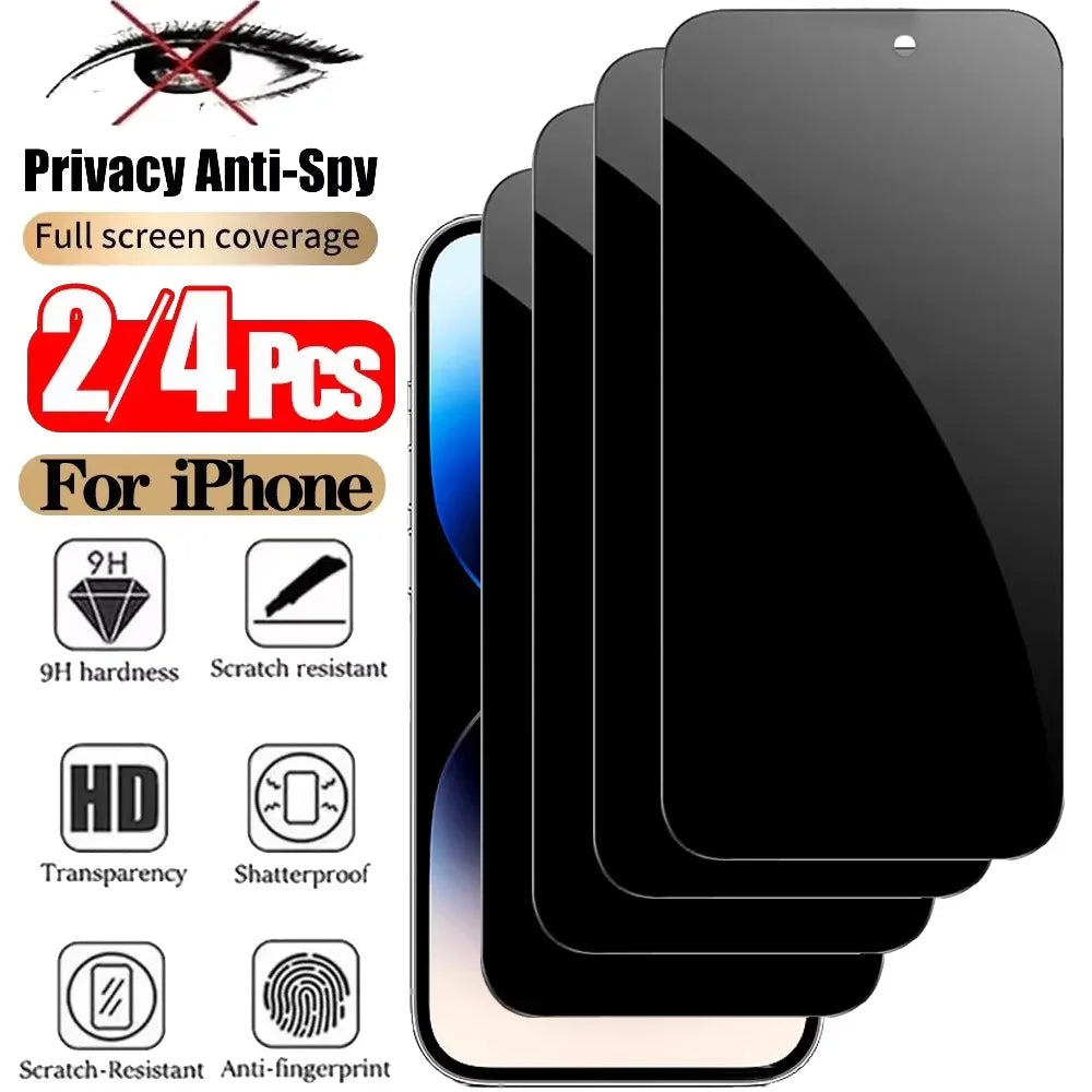 NNBILI Privacy Screen Protector For iPhone 17 Pro Max Anti-Spy Glass For iPhone 16 15 14 13 12 11 Pro Max Privacy Film iPhone 17