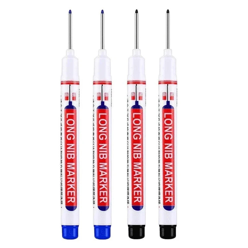4Pcs/Set 20mm Deep Hole Long Nib Head Markers For Metal Perforating Pen Waterproof Bathroom Woodworking Decoration Multi-Purpose