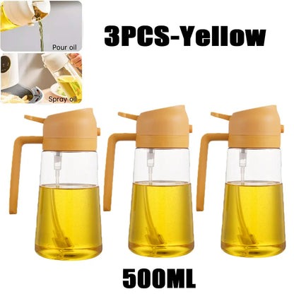 200/300/500ml Öl-Sprühflasche BBQ Kochspray für Olivenöl Kunststoff Backöl-Sprühflasche leere Essigflasche oder Öl-Pinsel