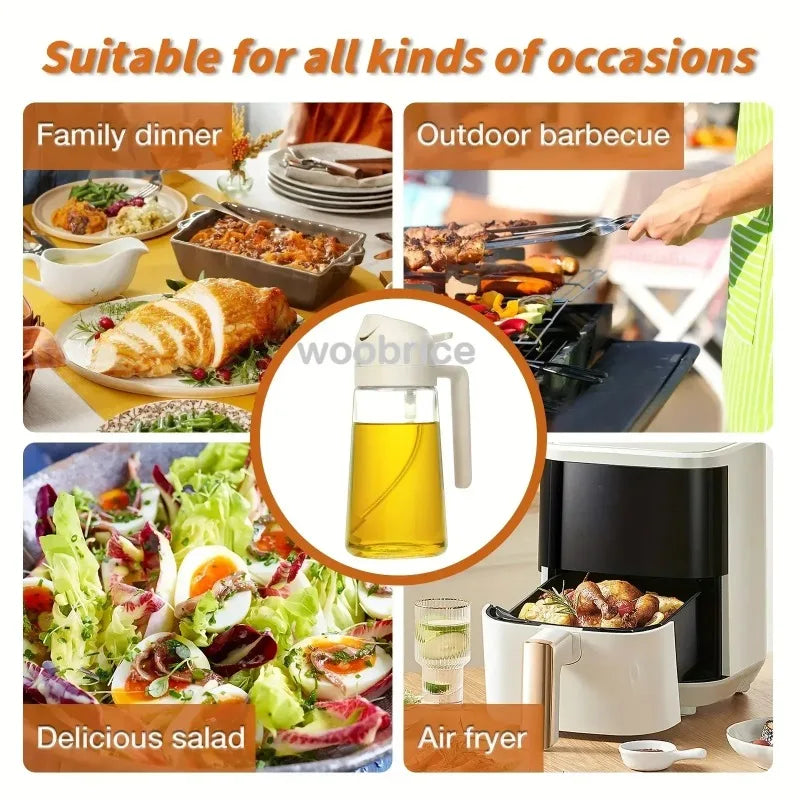 Olivenöl-Sprühflasche für Ölflaschen-Ausgießer zum Kochen von Öl, Gewürzen, Camping-Spender mit automatischem Deckel, Gewürzstreuer