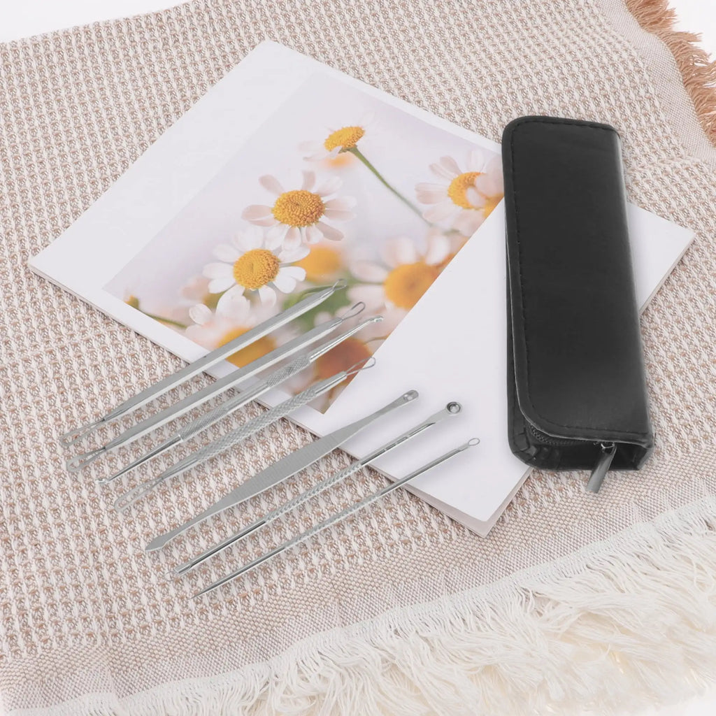 Professional Pimple Extractor Tool Kit Acne Removal Comedone Blackhead Remover Skin Care Beauty Face Tools Silver Tone
