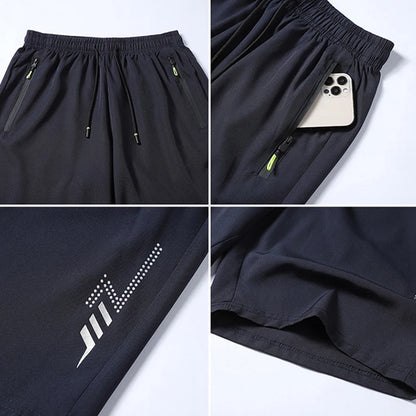 Schnelltrocknende Shorts Herren Badeshorts Hosen Sommer Atmungsaktive Sporthosen Herren Lässige Elastische Lauf-Gym-Fitness-Herrenshorts