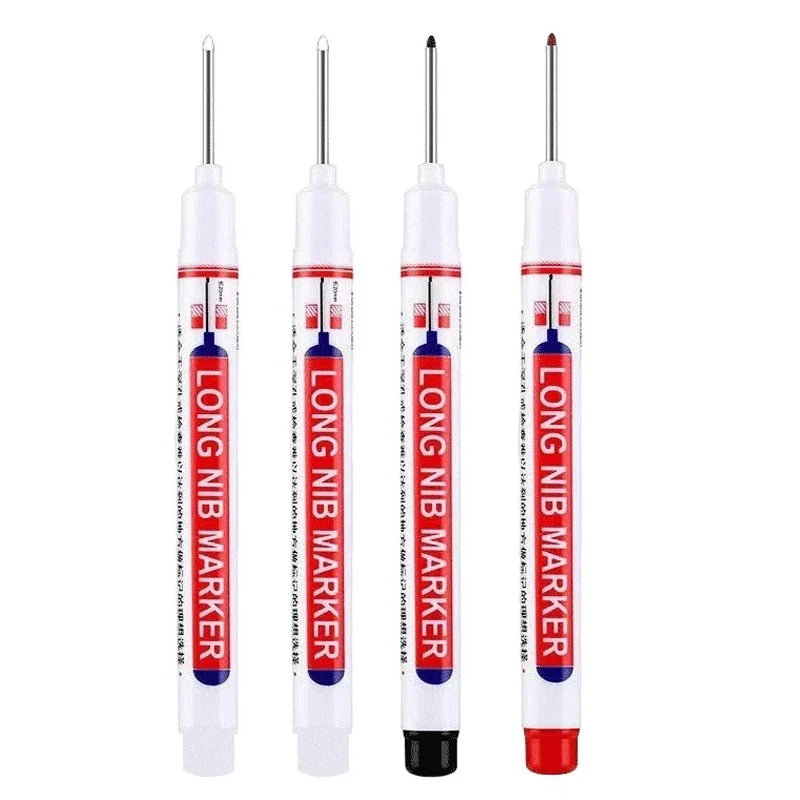 4Pcs/Set 20mm Deep Hole Long Nib Head Markers For Metal Perforating Pen Waterproof Bathroom Woodworking Decoration Multi-Purpose