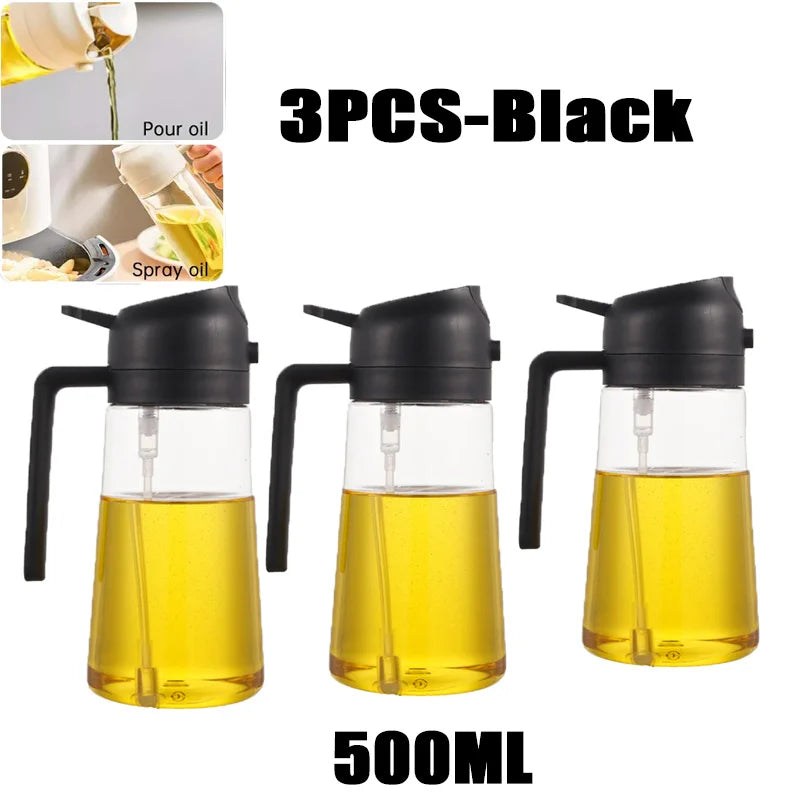 200/300/500ml Öl-Sprühflasche BBQ Kochspray für Olivenöl Kunststoff Backöl-Sprühflasche leere Essigflasche oder Öl-Pinsel