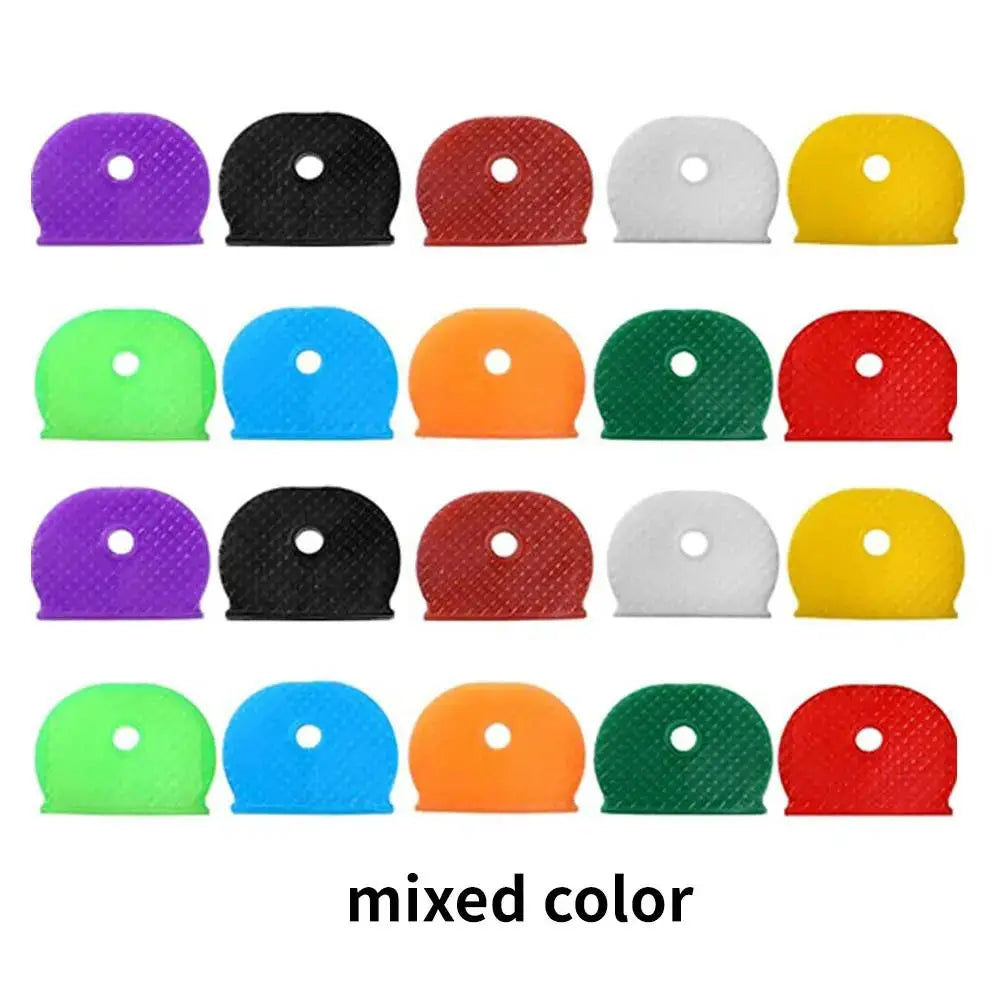 10pcs 24pcs 32pcs Color Key Sleeve Mixed Color Soft Silicone Elastic Key Ring DIY Key Pendant Marking to Distinguish The Key