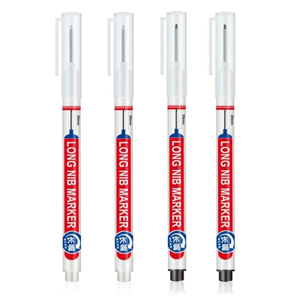 4Pcs/Set 20mm Deep Hole Long Nib Head Markers For Metal Perforating Pen Waterproof Bathroom Woodworking Decoration Multi-Purpose