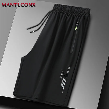 Schnelltrocknende Shorts Herren Badeshorts Hosen Sommer Atmungsaktive Sporthosen Herren Lässige Elastische Lauf-Gym-Fitness-Herrenshorts