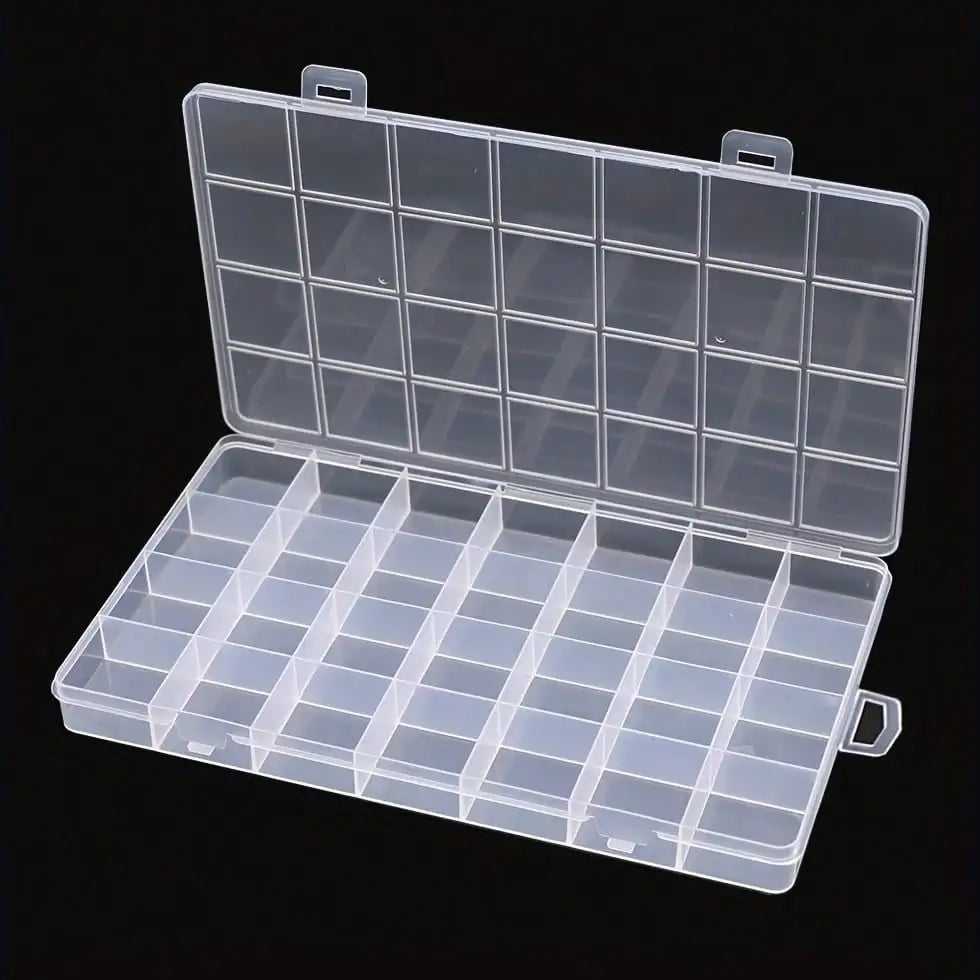 1pc Plastic 28-Grid Jewelry Storage Case, Removable Dividers For Craft Tiny Components