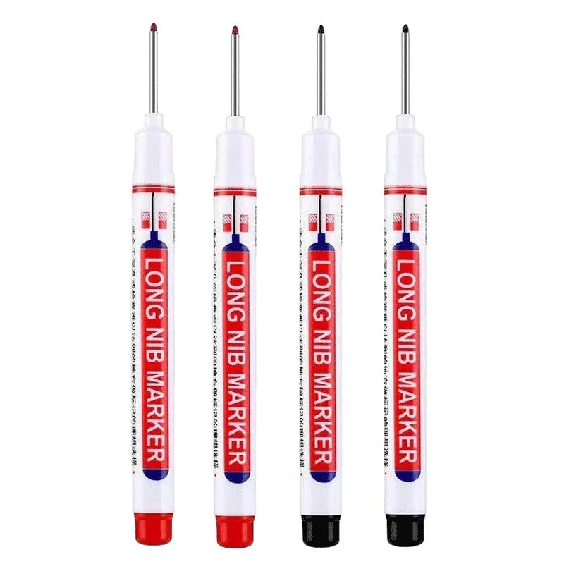 4Pcs/Set 20mm Deep Hole Long Nib Head Markers For Metal Perforating Pen Waterproof Bathroom Woodworking Decoration Multi-Purpose