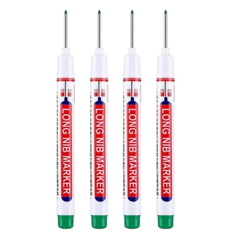 4Pcs/Set 20mm Deep Hole Long Nib Head Markers For Metal Perforating Pen Waterproof Bathroom Woodworking Decoration Multi-Purpose