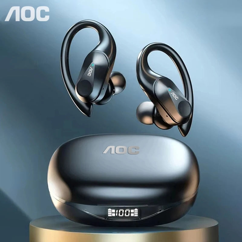Wahl AOC Sport-Headset Kabelloses Bluetooth 6.0 Kopfhörer Wasserdichtes LED-Batterieanzeige Gaming Low Latency Kopfhörer LP75