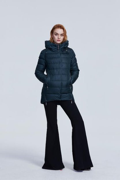 Damen warmer Kapuzenwintermantel Damenjacke Freizeitparka-Jacke