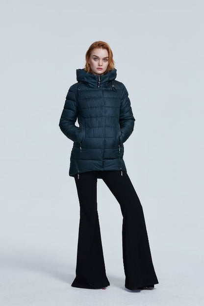 Damen warmer Kapuzenwintermantel Damenjacke Freizeitparka-Jacke