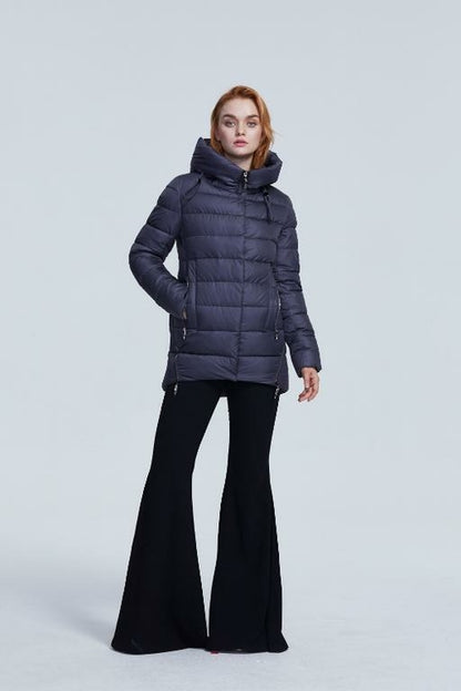 Damen warmer Kapuzenwintermantel Damenjacke Freizeitparka-Jacke