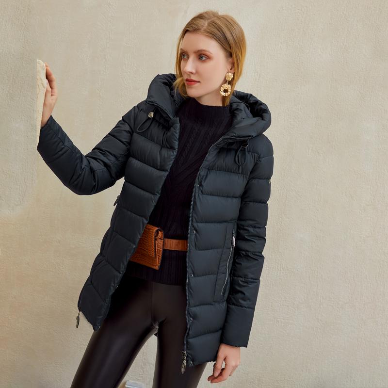 Damen warmer Kapuzenwintermantel Damenjacke Freizeitparka-Jacke