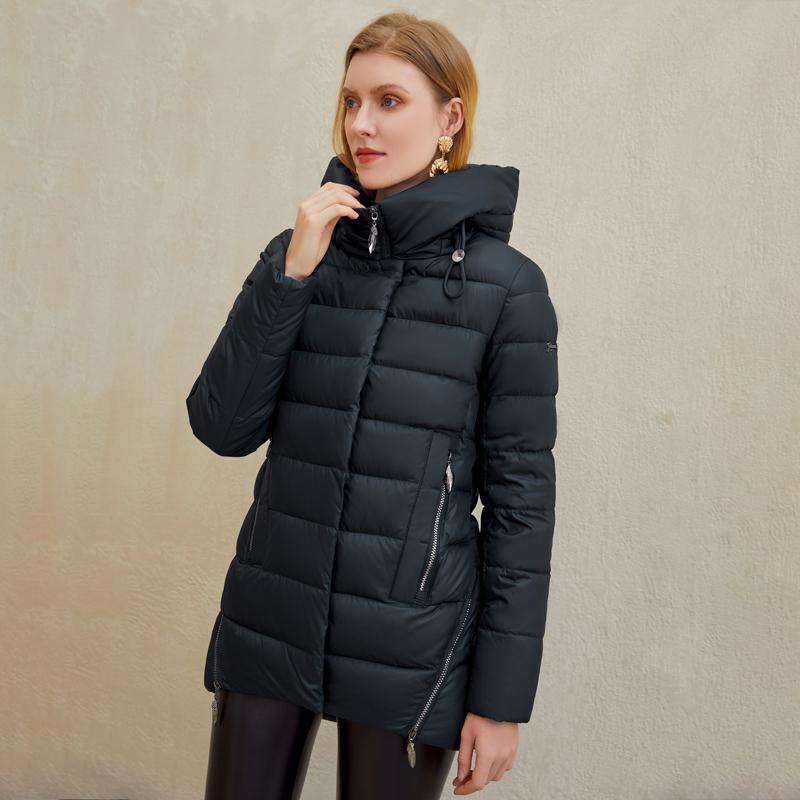 Damen warmer Kapuzenwintermantel Damenjacke Freizeitparka-Jacke