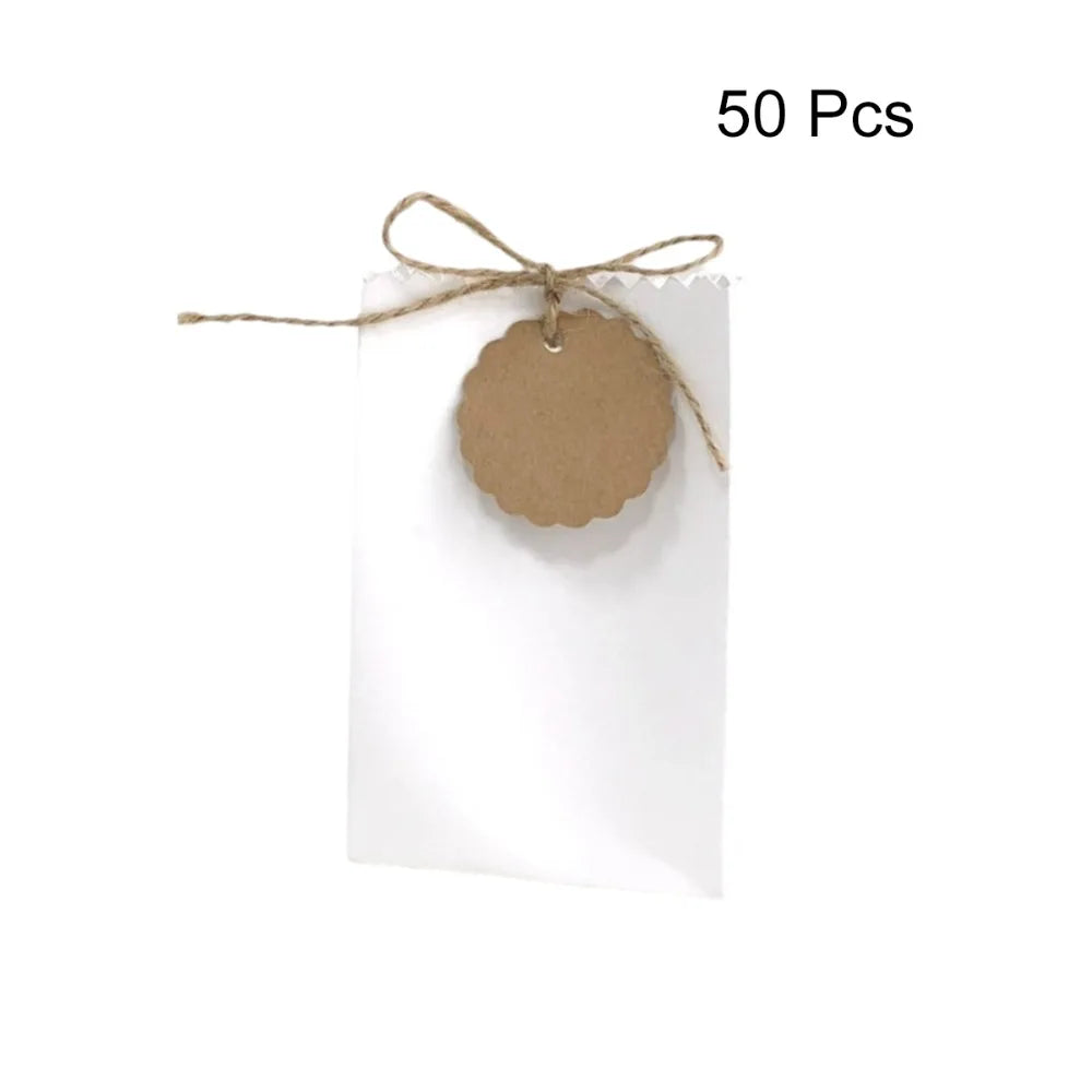 Multi-functional Retro Kraft Paper Gift Box Refilling with Rope Tag Candy Packaging Bag DIY Birthday Party Favors Box Wedding