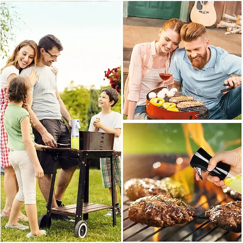 200/300/500ml Öl-Sprühflasche BBQ Kochspray für Olivenöl Kunststoff Backöl-Sprühflasche leere Essigflasche oder Öl-Pinsel