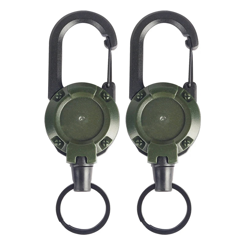 1/2/4pcs Extendable Retractable Holders Keychain Badge Reels Heavy Duty Clip With Carabiner Key Chain For Men Outdoor Bags