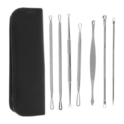 Professional Pimple Extractor Tool Kit Acne Removal Comedone Blackhead Remover Skin Care Beauty Face Tools Silver Tone