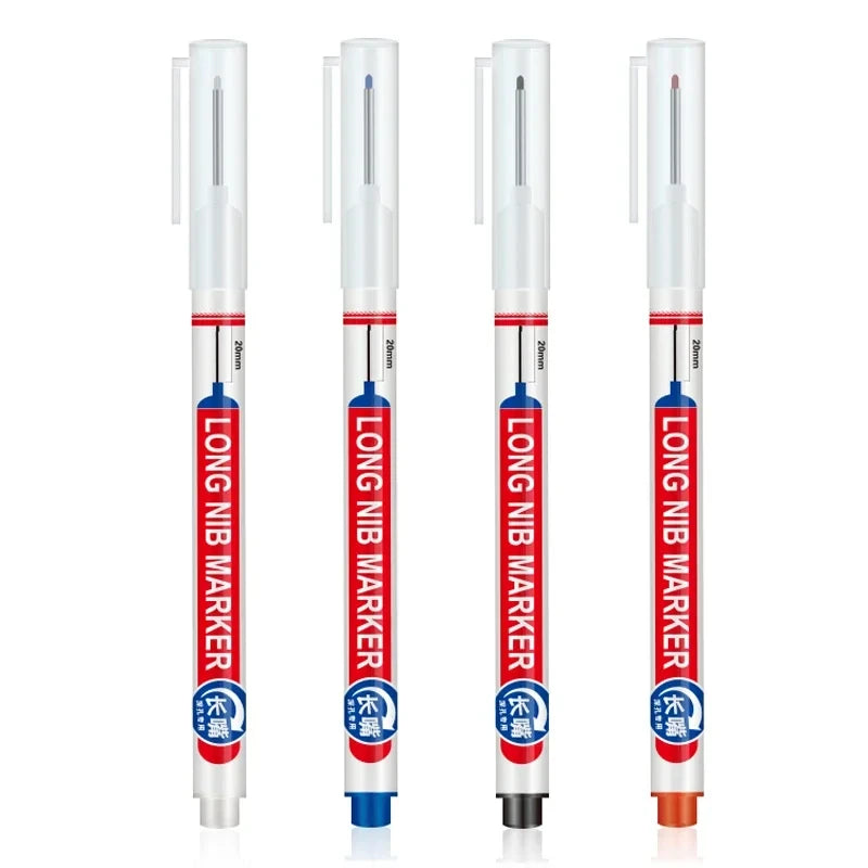 4PCS 20mm Deep Hole Long Nib Multi-Purpose Head Markers for Metal Perforating Pen Woodworking Decoration Art Supplies